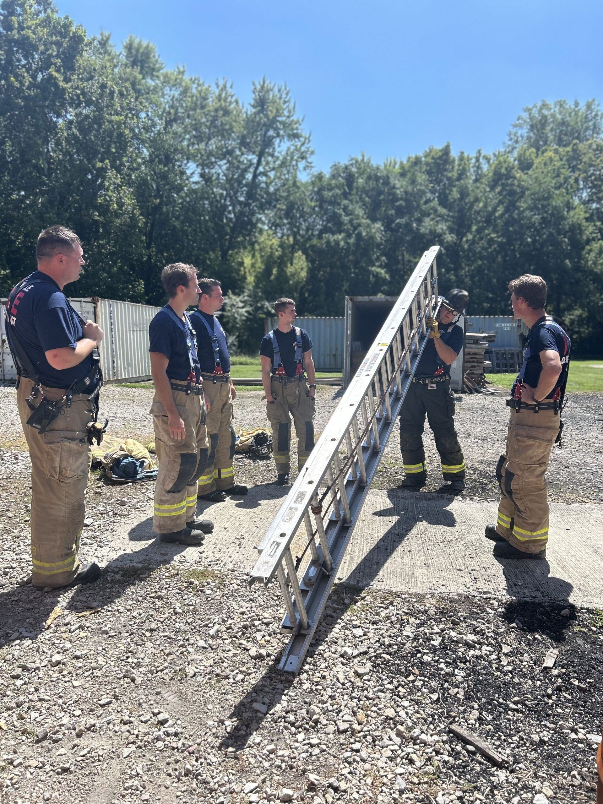 Firefighters with Ladder